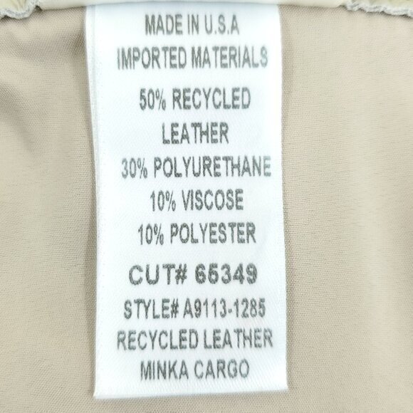 Agolde Minka Cargo Recycled Leather Wide Leg Pants 32 Toast (Tan/Gray/Taupe) - Picture 14 of 16